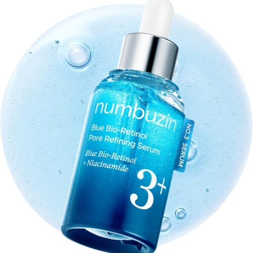 numbuzin-no-3-blue-bio-retinol-pore-refining-serum-front-texture سرم بایو رتینول آبی نامبوزین شماره ۳